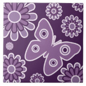 Moderne Paarse en lavenderbloemenvlinder Tegeltje (Voorkant)