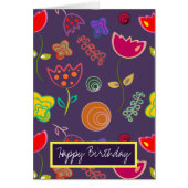 Moderne paarse en roze bloemen (Voorkant)