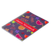 Moderne paarse en roze bloemen notitieboek (Linkerzijde)