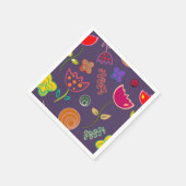 Moderne paarse en roze bloemen servet (Hoek)