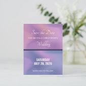 Moderne Paarse en roze draaiende kleuren opslaan d Uitnodiging Briefkaart (Staand voorkant)