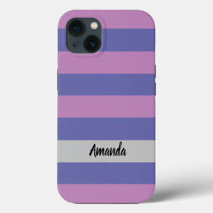Moderne paarse en roze gepersonaliseerde iPhone 13 hoesje
