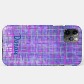 Moderne paarse en roze rasterlijnen abstract Case-Mate iPhone case (Achterkant (horizontaal))
