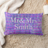 Moderne paarse en roze rasterlijnen abstract kussen (Deken)