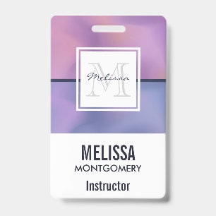 Moderne Paarse en roze ronddraaiende Abstracte mon Badge