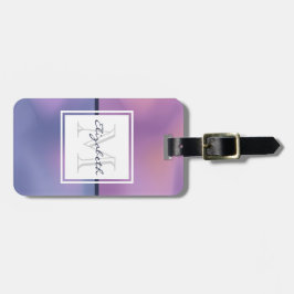 Moderne Paarse en roze ronddraaiende Abstracte mon Bagagelabel