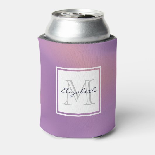 Moderne Paarse en roze ronddraaiende Abstracte mon Blikjeskoeler (Blikje Achterkant)