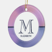 Moderne Paarse en roze ronddraaiende Abstracte mon Keramisch Ornament (Links)