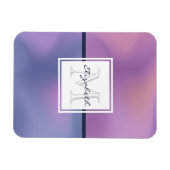 Moderne Paarse en roze ronddraaiende Abstracte mon Magneet (Horizontaal)