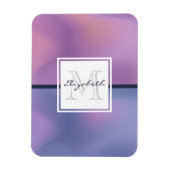 Moderne Paarse en roze ronddraaiende Abstracte mon Magneet (Verticaal)