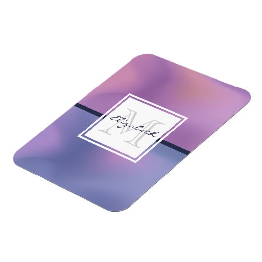 Moderne Paarse en roze ronddraaiende Abstracte mon Magneet (Linkerzijde)