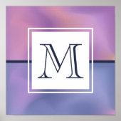 Moderne Paarse en roze ronddraaiende Abstracte mon Poster (Voorkant)