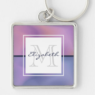 Moderne Paarse en roze ronddraaiende Abstracte mon Sleutelhanger