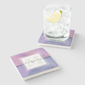 Moderne Paarse en roze ronddraaiende Abstracte mon Stenen Onderzetter (Zijkant)