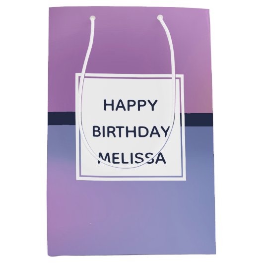 Moderne Paarse en roze ronddraaiende Abstracte ver Medium Cadeauzakje (Voorkant)