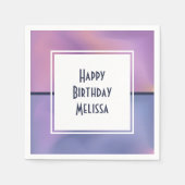 Moderne Paarse en roze ronddraaiende Abstracte ver Servet (Voorkant)