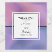 Moderne Paarse en roze ronddraaiende Abstracte ver Wijn Etiket (Enkel label)