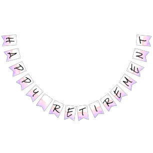 Moderne Paarse en roze Waterverf Happy Retirement Vlaggetjes