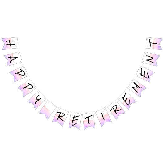 Moderne Paarse en roze Waterverf Happy Retirement Vlaggetjes (Alle)