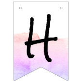 Moderne Paarse en roze Waterverf Happy Retirement Vlaggetjes (Eerste vlag)