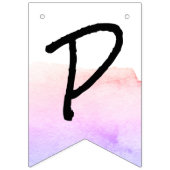 Moderne Paarse en roze Waterverf Happy Retirement Vlaggetjes (Derde vlag)