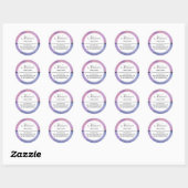 Moderne Paarse en roze zwenkende Abstracte bedrijv Ronde Sticker (Vel)
