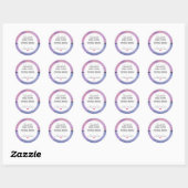 Moderne Paarse en roze zwenkende Abstracte kandle Ronde Sticker (Vel)