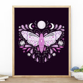 Moderne Paarse En Witte Abstracte Mot Illustratie Poster