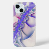 Moderne Paarse en Witte Abstracte Waterverf Case-Mate iPhone Case (Achterkant)