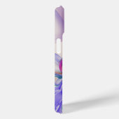 Moderne Paarse en Witte Abstracte Waterverf Case-Mate iPhone Case (Achterkant / Rechts)