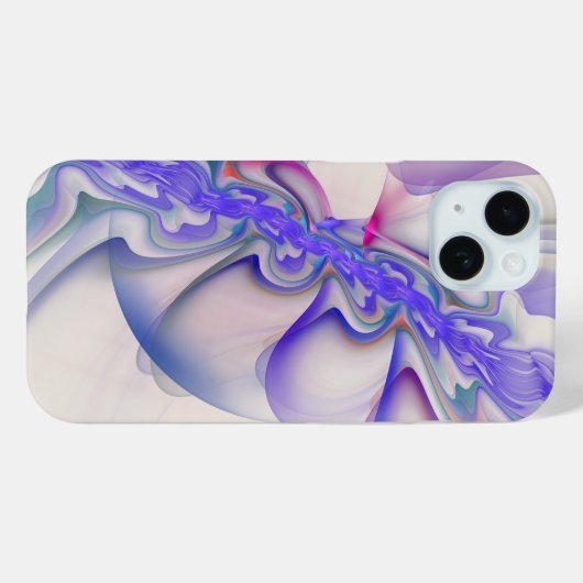 Moderne Paarse en Witte Abstracte Waterverf Case-Mate iPhone Case (Achterkant (horizontaal))