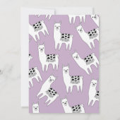 Moderne Paarse en witte Aztec Llamas Baby shower Kaart (Achterkant)