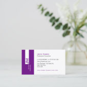 Moderne Paarse en witte consultant - Visitekaartje (Staand voorkant)