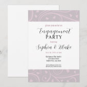 Moderne Paarse en witte Floral Engagement Party Kaart (Voorkant / Achterkant)