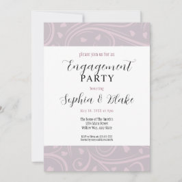 Moderne Paarse en witte Floral Engagement Party Kaart