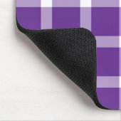 Moderne paarse en witte gingham geruite patroon muismat (Hoek)