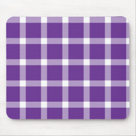 Moderne paarse en witte gingham geruite patroon muismat