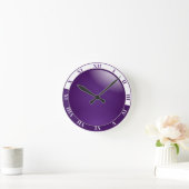 Moderne Paarse en witte Romeinse numerieke wandklo Ronde Klok (Huis)