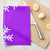 Moderne paarse en witte sneeuwvlokken voor kerstmi theedoek (Quarter Fold)