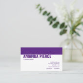 Moderne Paarse en witte sociale media Visitekaartje (Staand voorkant)