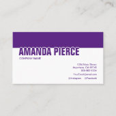 Moderne Paarse en witte sociale media Visitekaartje (Voorkant)
