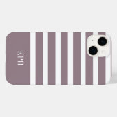 Moderne Paarse en witte streep met Monogram Case-Mate iPhone Case (Achterkant (horizontaal))