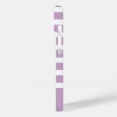 Moderne Paarse en witte streep met Monogram Case-Mate iPhone Case (Achterkant / Links)