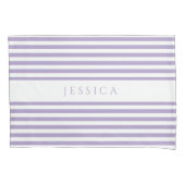 Moderne Paarse en witte strepen Kussensloop (Voorkant)