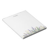 Moderne Paarse en witte Waterverf Lavendelbloem Notitieblok (Schuin)