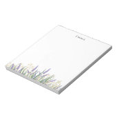 Moderne Paarse en witte Waterverf Lavendelbloem Notitieblok (Linkerzijde)