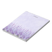Moderne Paarse en witte Waterverf Lavendelbloem Notitieblok (Linkerzijde)