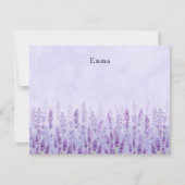 Moderne Paarse en witte Waterverf Lavendelbloem Notitiekaartje (Voorkant)