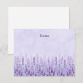 Moderne Paarse en witte Waterverf Lavendelbloem Notitiekaartje (Voorkant / Achterkant)