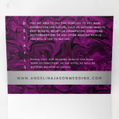 Moderne Paarse en zilveren fotobruiloft Drieluik Uitnodiging (Binnenzijde eerst)